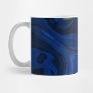 Cobalt Blue Marble Acrylic Fluid Pour Lapis Mug